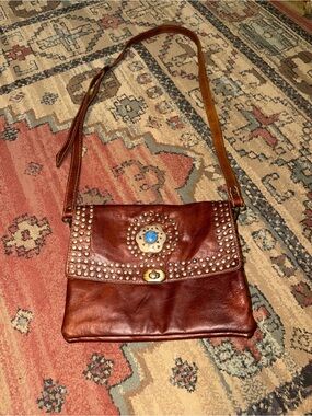 Leather cross body purse